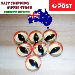 8pcs Round 25mm Cabochon Glass Doll Eyes Dragon Lizard Frog Model M