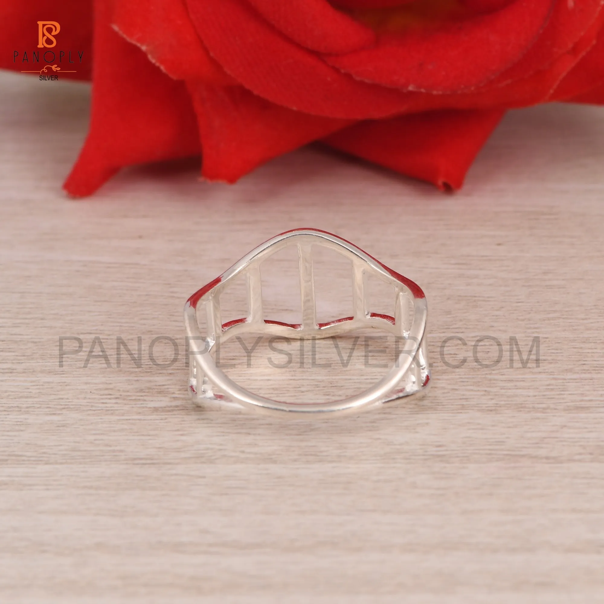 925 Silver Modern Wave Design Rings
