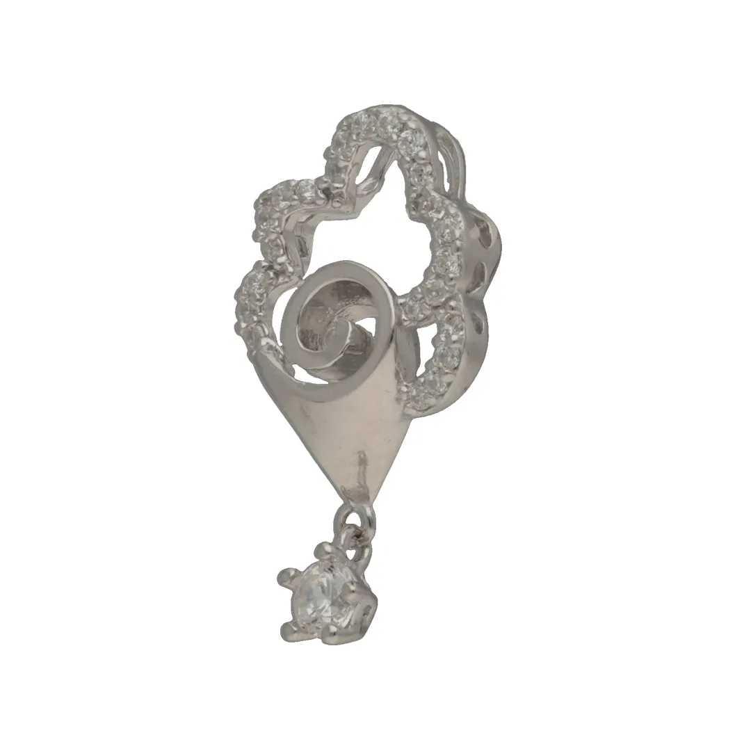 925 Sterling Silver Silver Floral Pendant