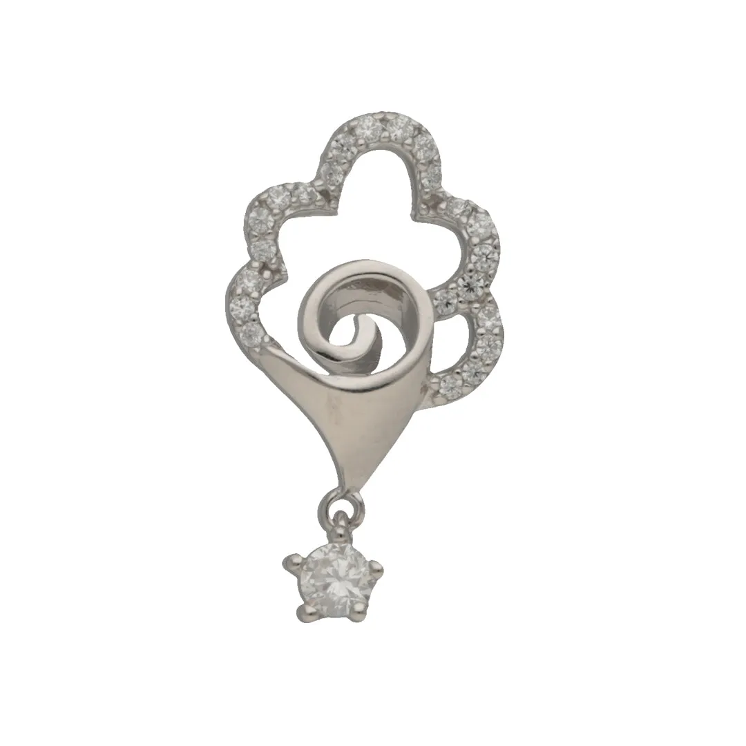 925 Sterling Silver Silver Floral Pendant