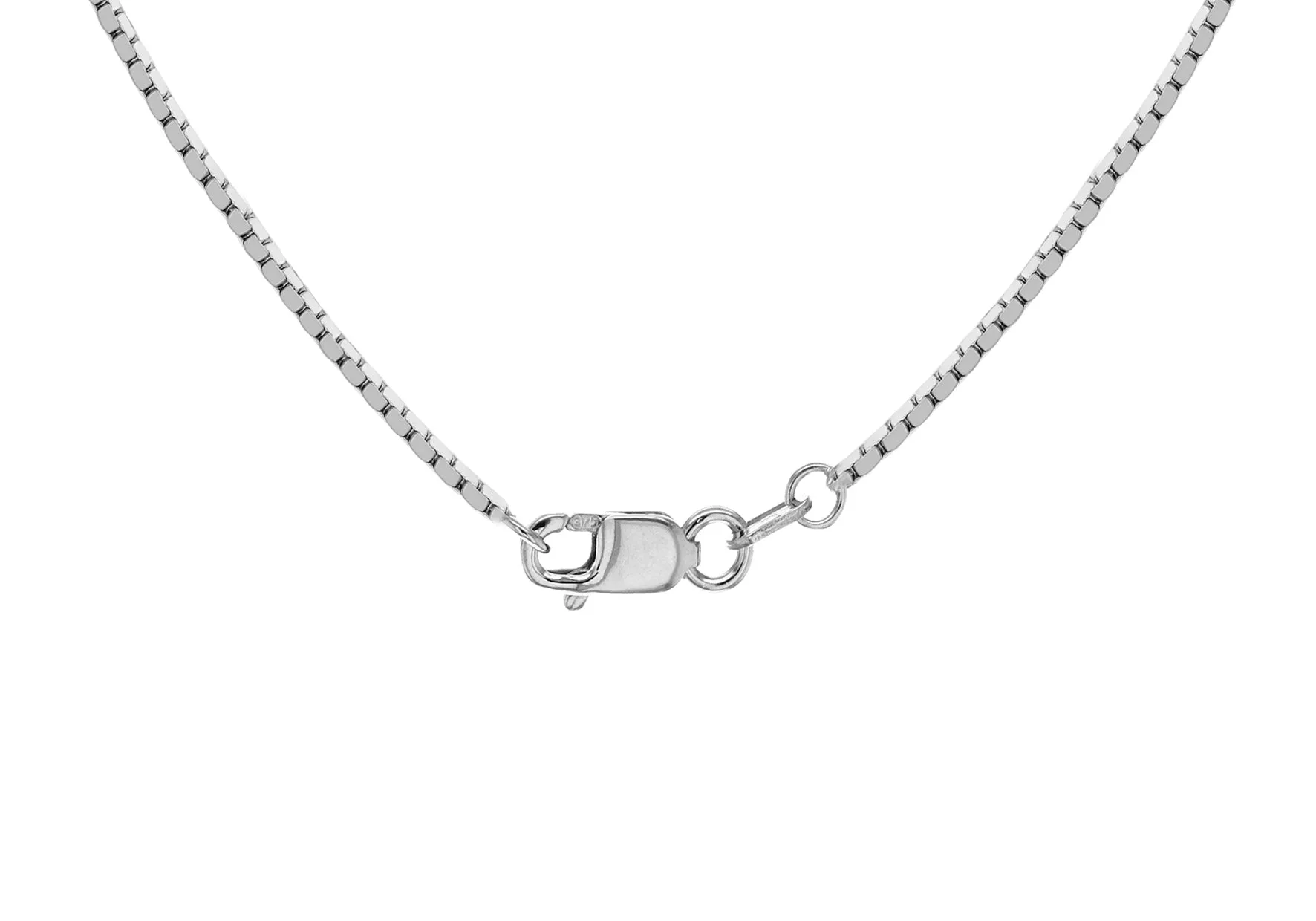 9ct White Gold Mirror Box Chain 18"