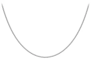 9ct White Gold Mirror Box Chain 18"