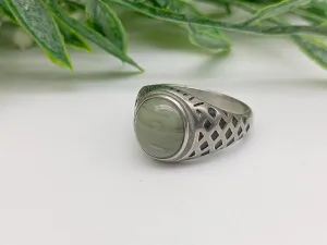 Actinolite Intricate Titanium Ring