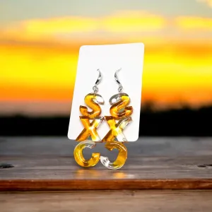 Amber SXC Script Earrings