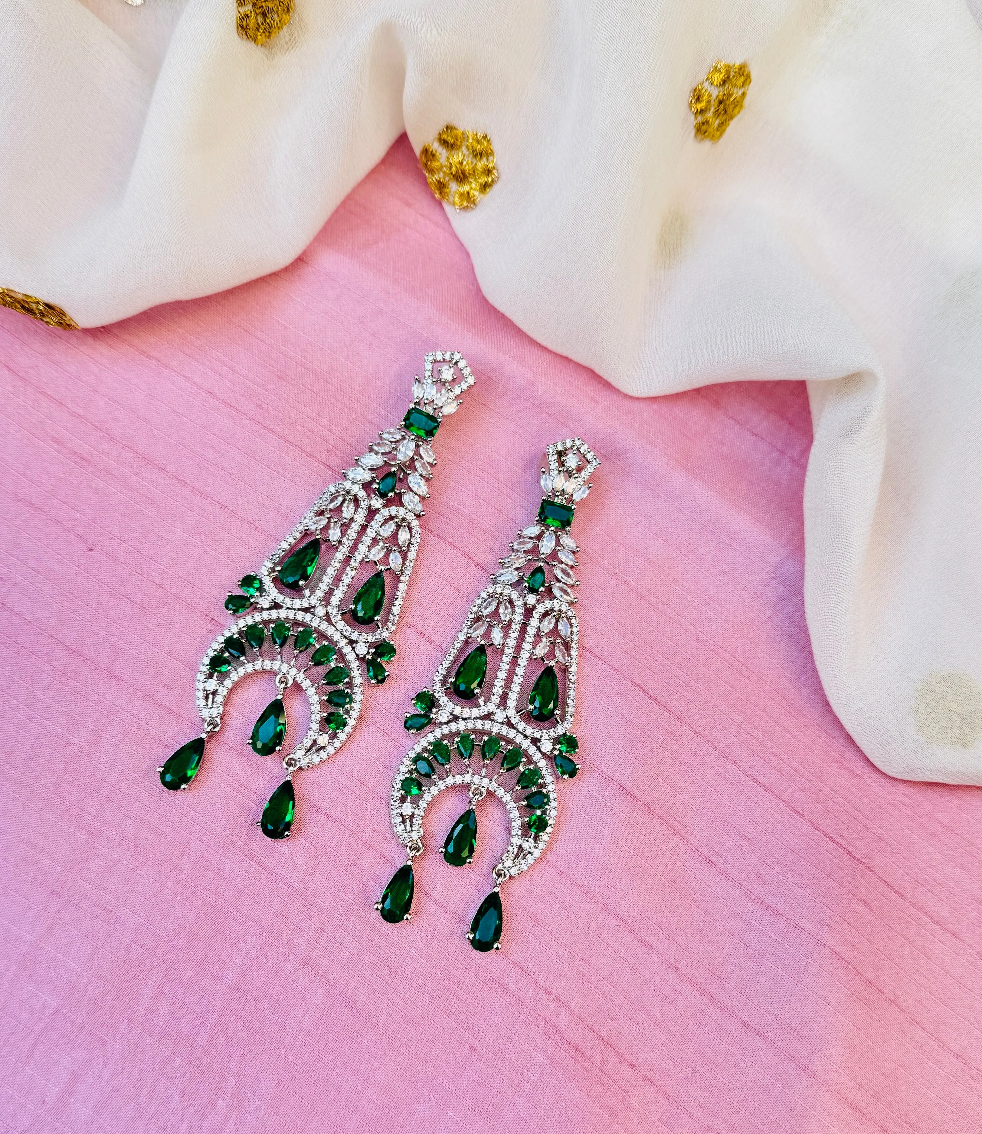 American Diamond Party Wear Drop Dangler Earrings – Elegant and Sparkling Jewelry