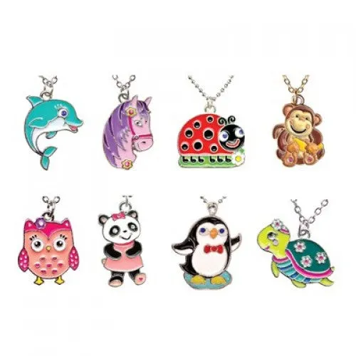 Animal Necklace in Velour Animal