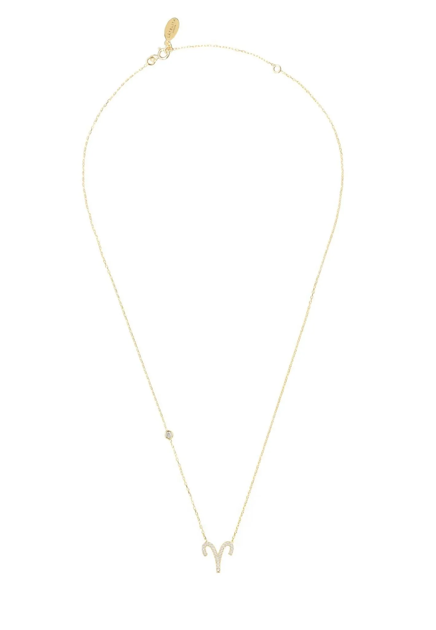 Aries Zodiac Pendant Necklace Dipped in Gold