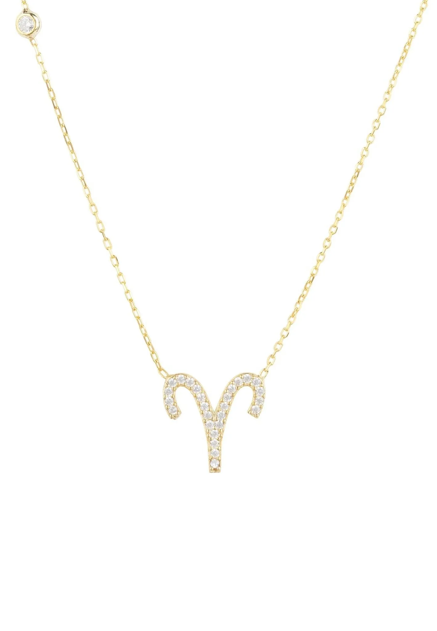 Aries Zodiac Pendant Necklace Dipped in Gold