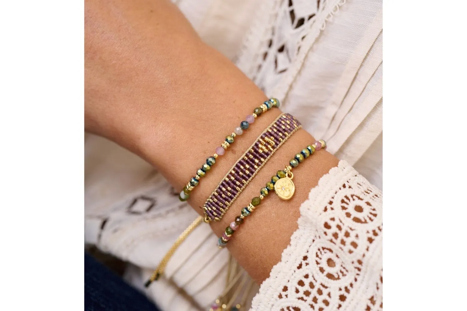 Arnala Gold & Tourmaline Bracelet Stack