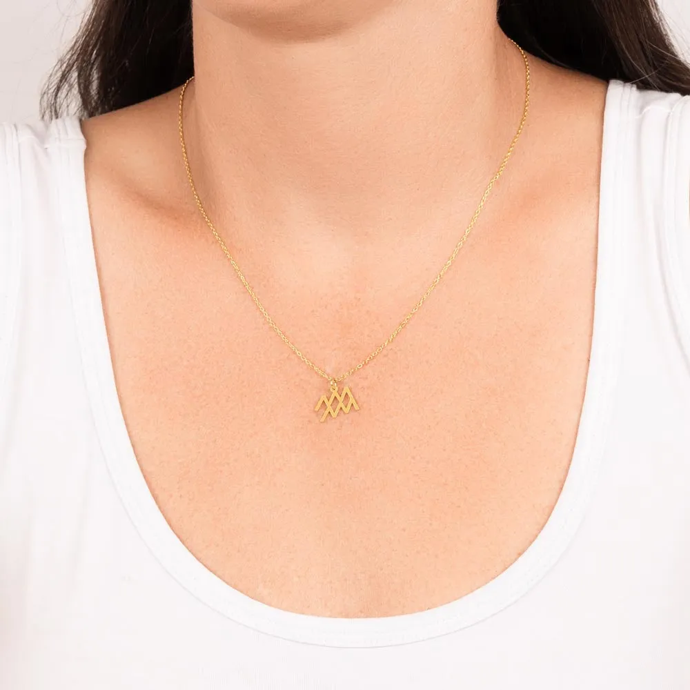 Astrology Gift for Women: AQUARIUS Zodiac Sign Pendant - Perfect Horoscope Jewelry