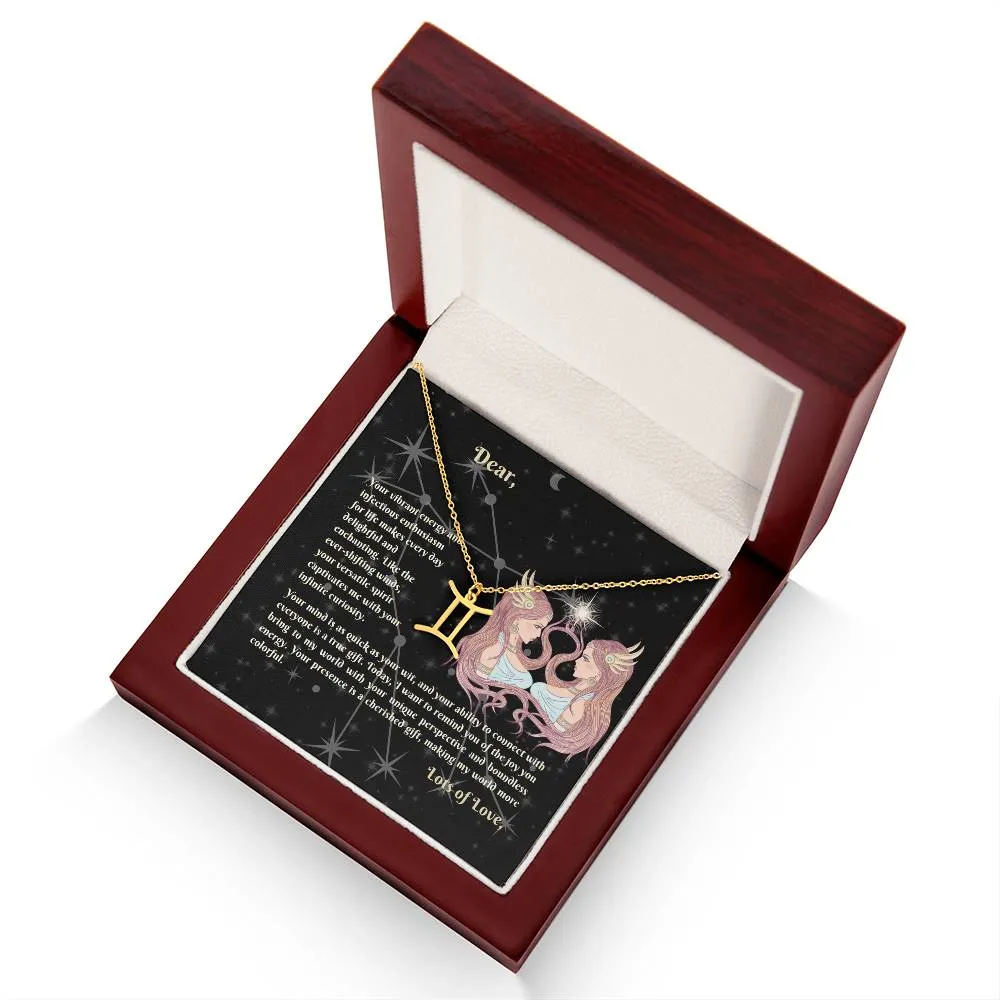 Astrology Gift for Women: GEMINI Zodiac Sign Pendant - Perfect Horoscope Jewelry