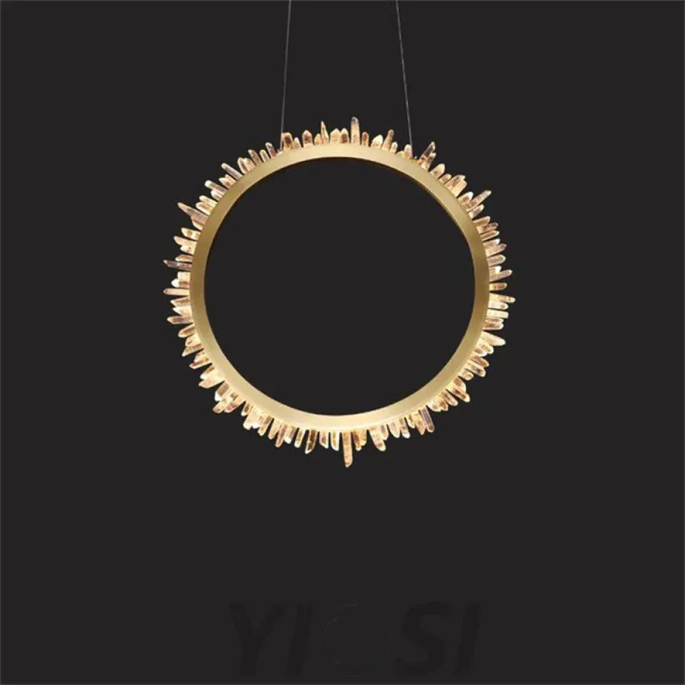 Berry Modern Rock Crystal Ring Chandelier