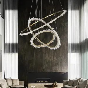 Berry Modern Rock Crystal Ring Chandelier