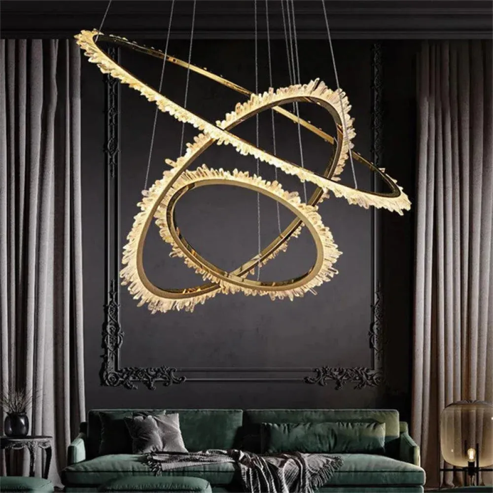 Berry Modern Rock Crystal Ring Chandelier