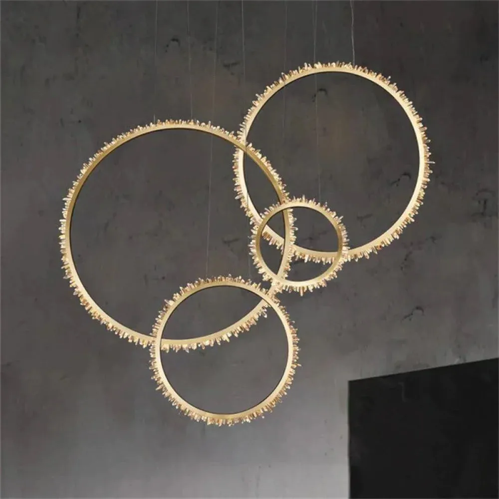 Berry Modern Rock Crystal Ring Chandelier