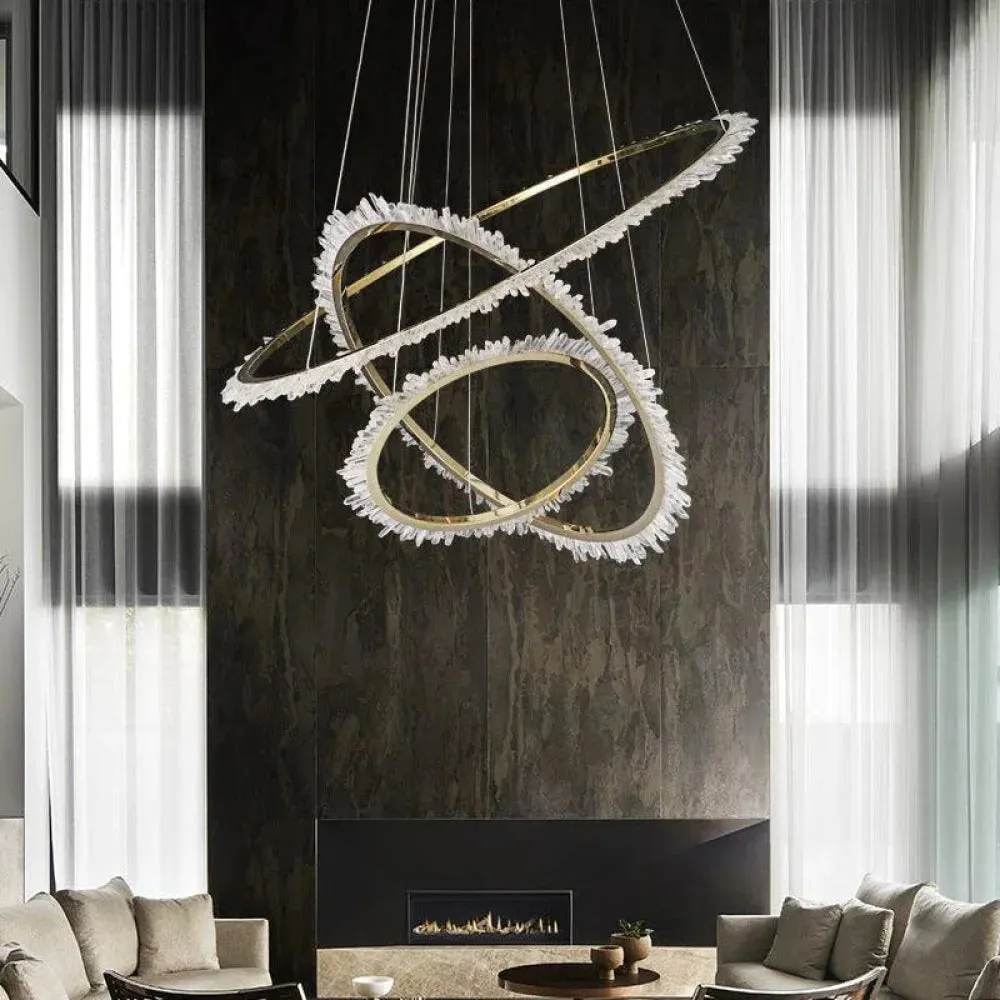 Berry Modern Rock Crystal Ring Chandelier