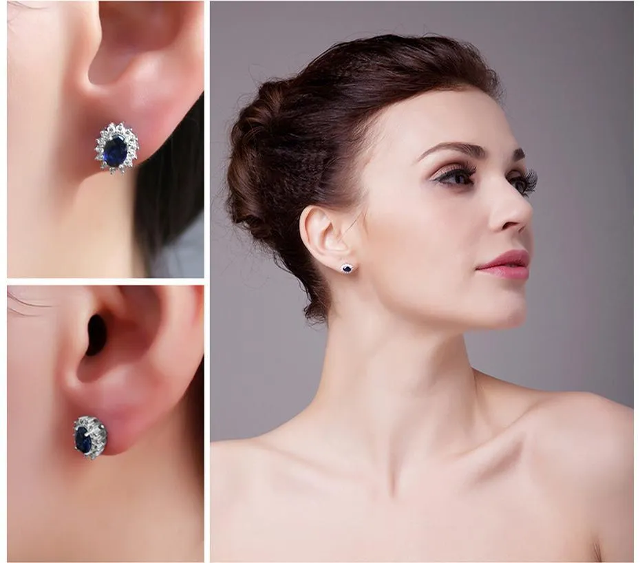 Blue Sapphire Stud Earrings