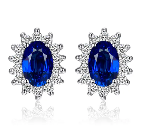 Blue Sapphire Stud Earrings