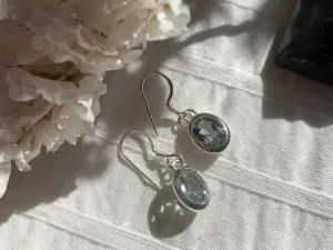 Blue Topaz Naevia Earrings - Small Oval
