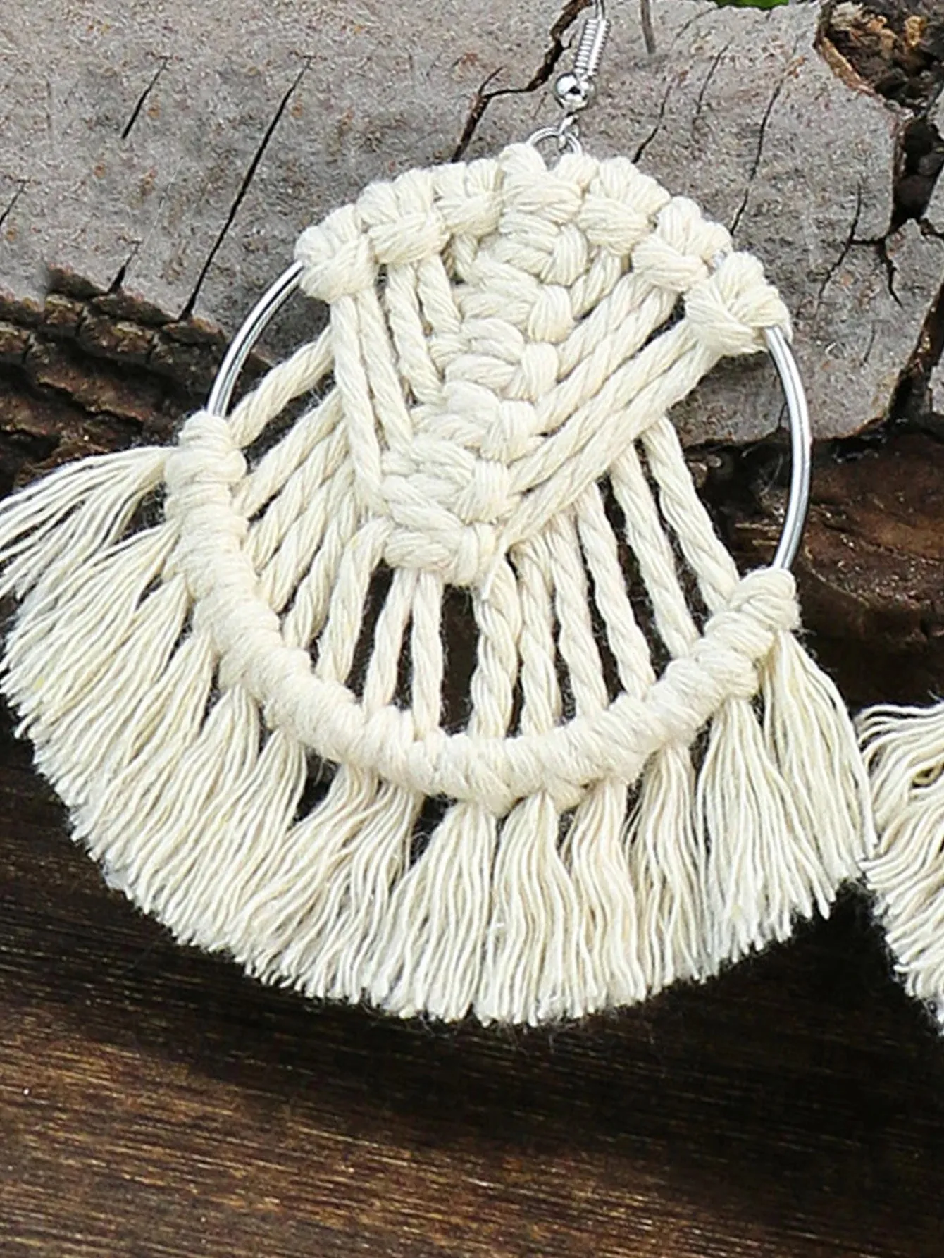 Bohemian Hand-Woven Tassel Earrings | Geometric Dangle Earrings | Women's Jewelry
