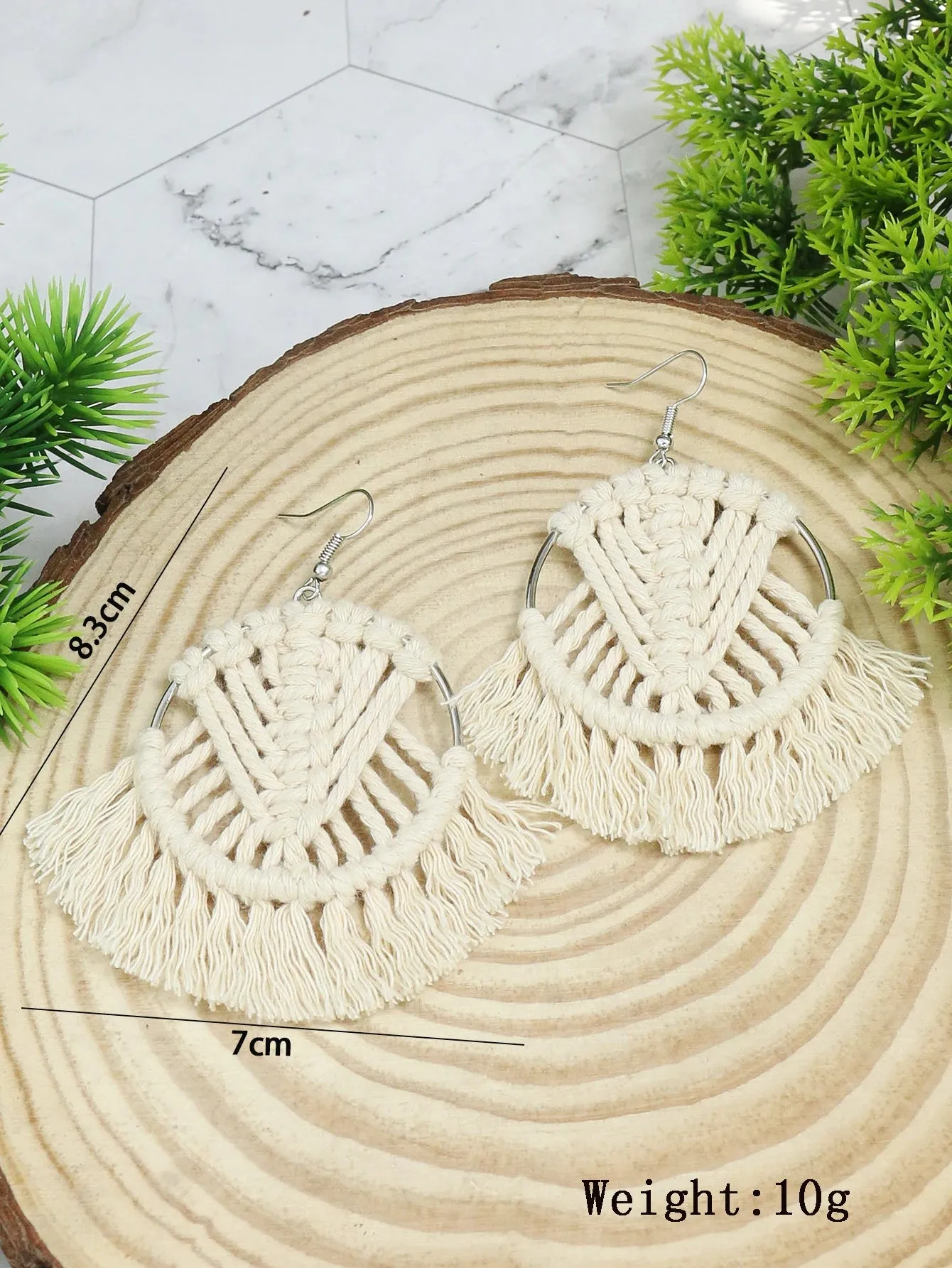 Bohemian Hand-Woven Tassel Earrings | Geometric Dangle Earrings | Women's Jewelry