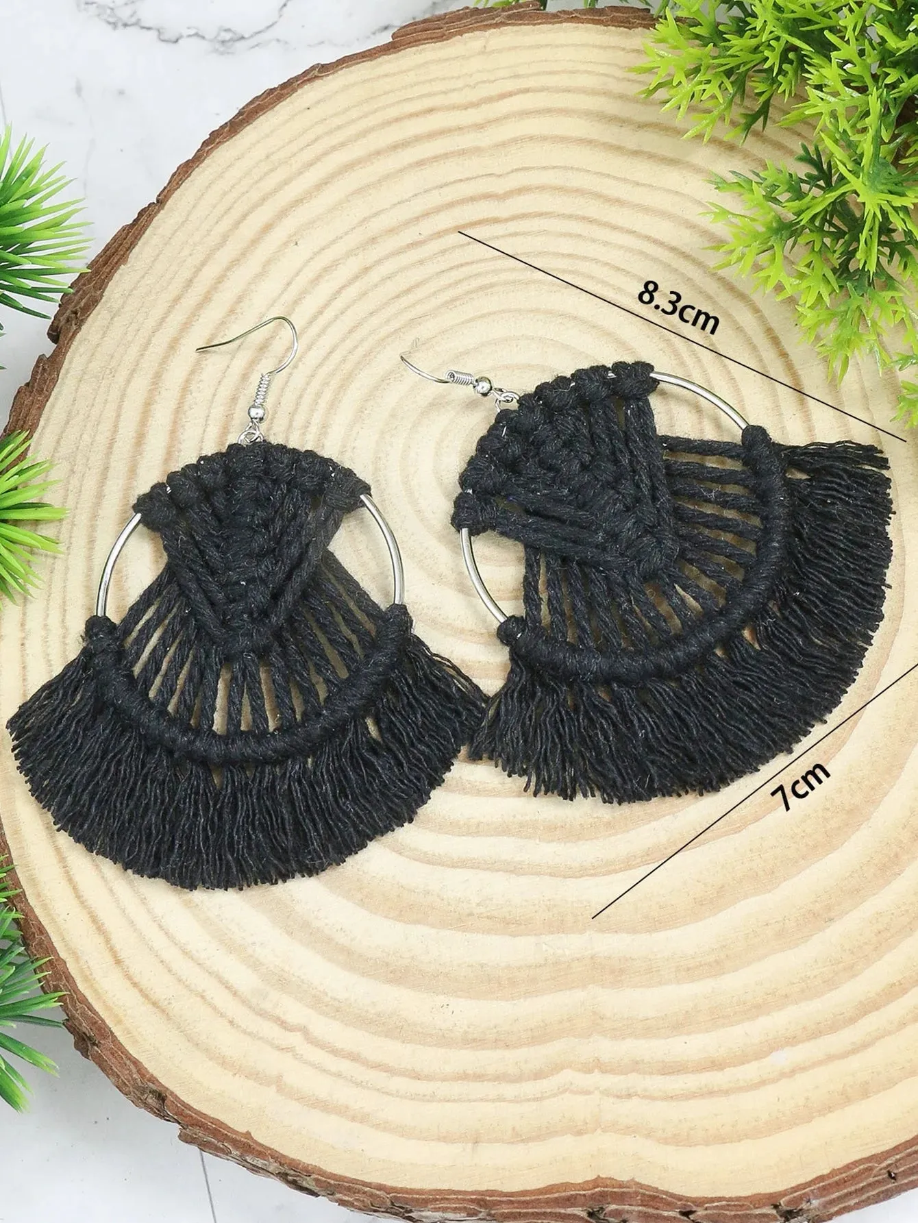 Bohemian Hand-Woven Tassel Earrings | Geometric Dangle Earrings | Women's Jewelry