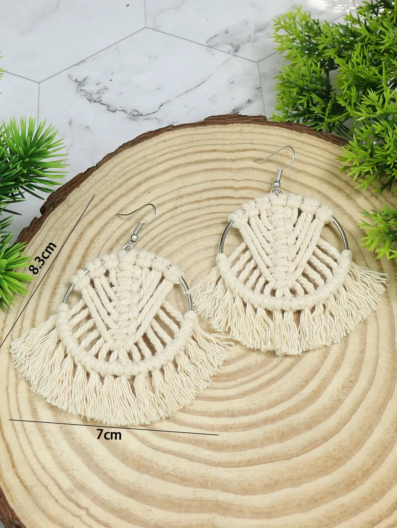 Bohemian Hand-Woven Tassel Earrings | Geometric Dangle Earrings | Women's Jewelry