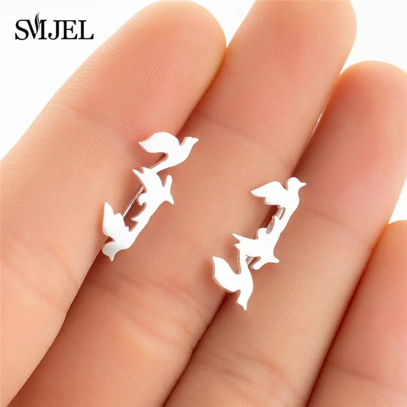 Boho Chic Round Stud Earrings