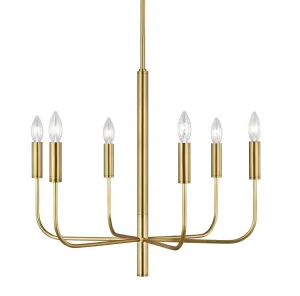 Brianna 6 Light Burnished Brass Chandelier Pendant Light