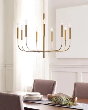 Brianna 9 Light Burnished Brass Chandelier