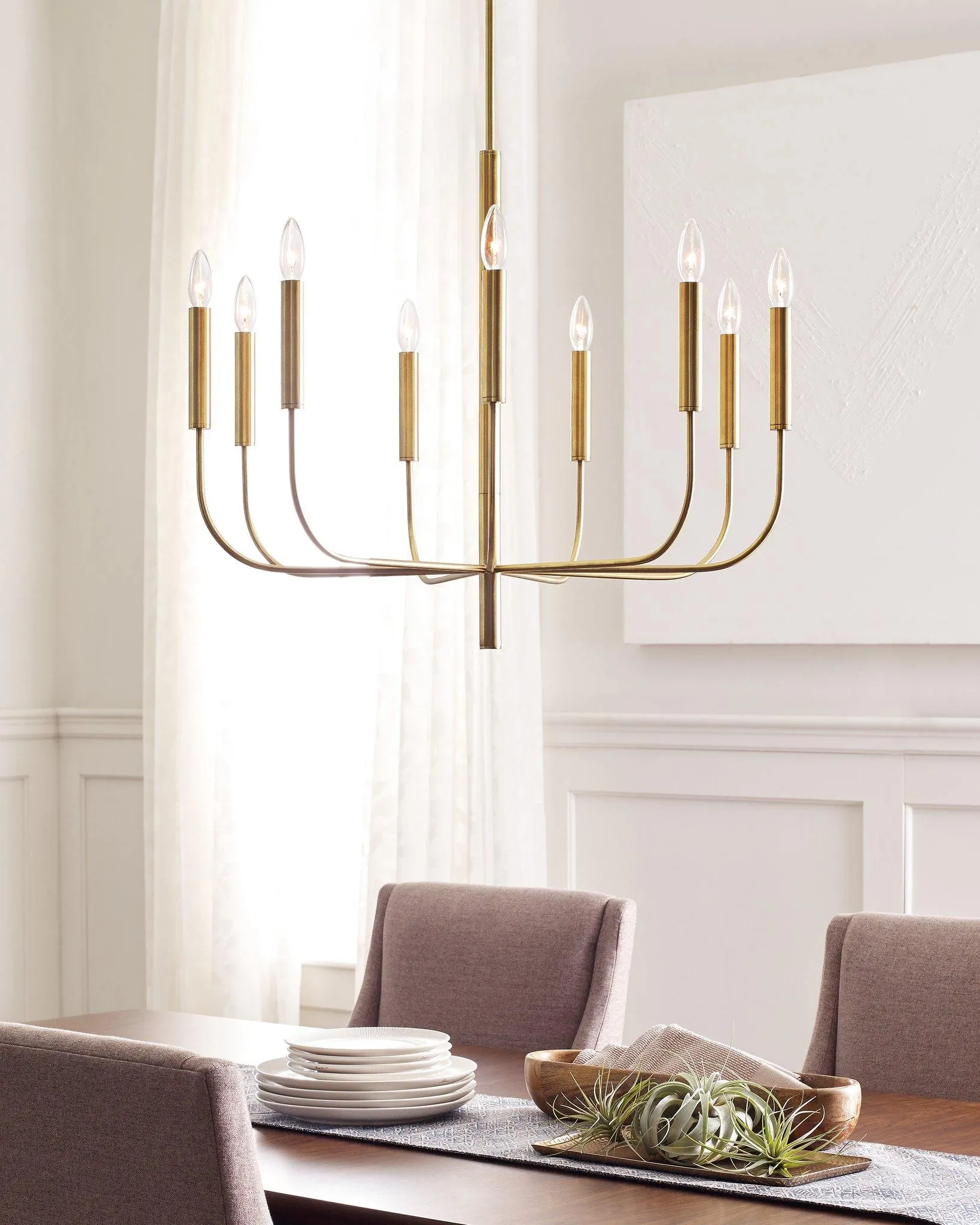 Brianna 9 Light Burnished Brass Chandelier