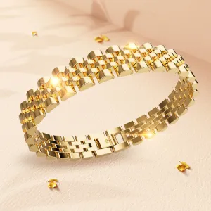 Brick Gold Layered Stainless Steel Bracelet