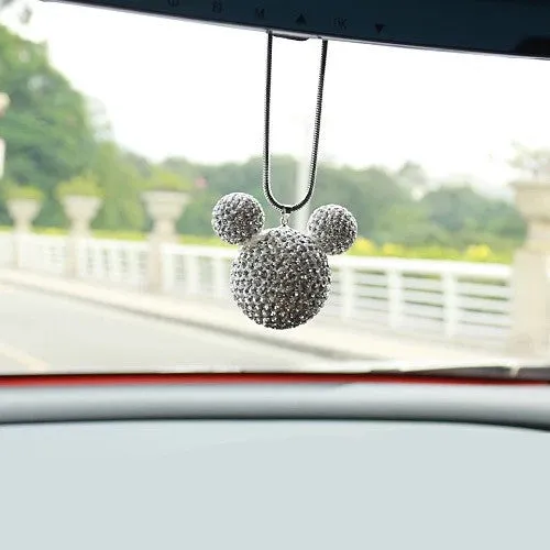 Car Bling Charm- Mouse Ear Shaped Pendants with Rhinestones