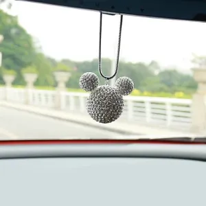 Car Bling Charm- Mouse Ear Shaped Pendants with Rhinestones