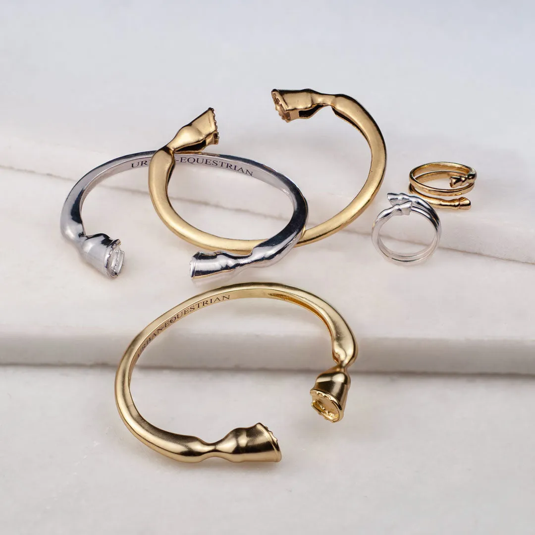 Cavallo - Moissanite Horseshoe Necklace 14K Gold Vermeil