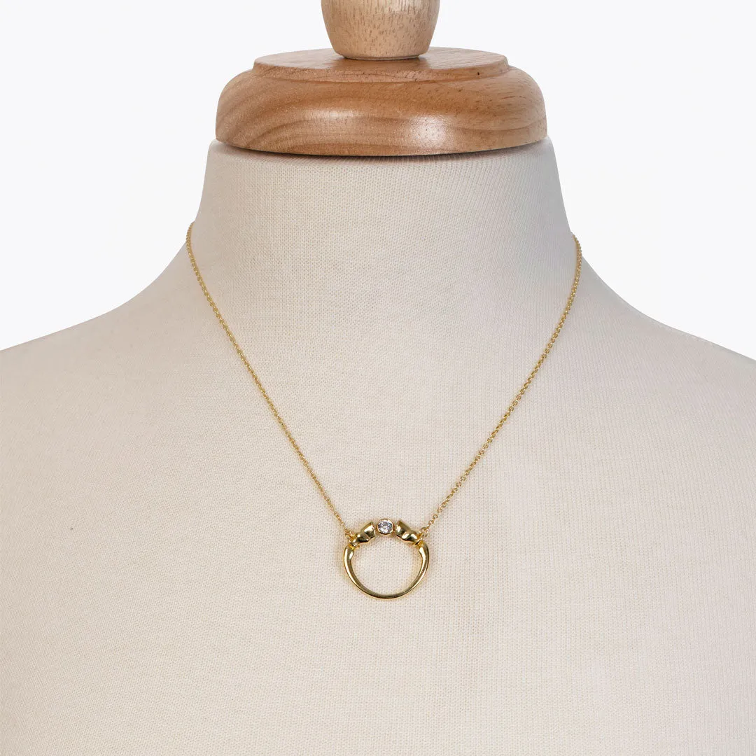 Cavallo - Moissanite Horseshoe Necklace 14K Gold Vermeil