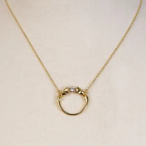 Cavallo - Moissanite Horseshoe Necklace 14K Gold Vermeil