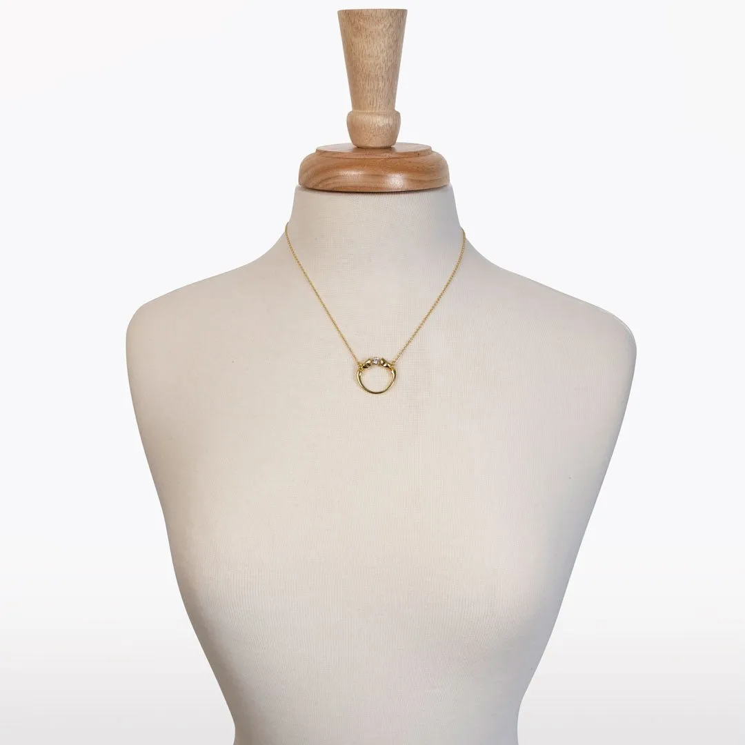Cavallo - Moissanite Horseshoe Necklace 14K Gold Vermeil