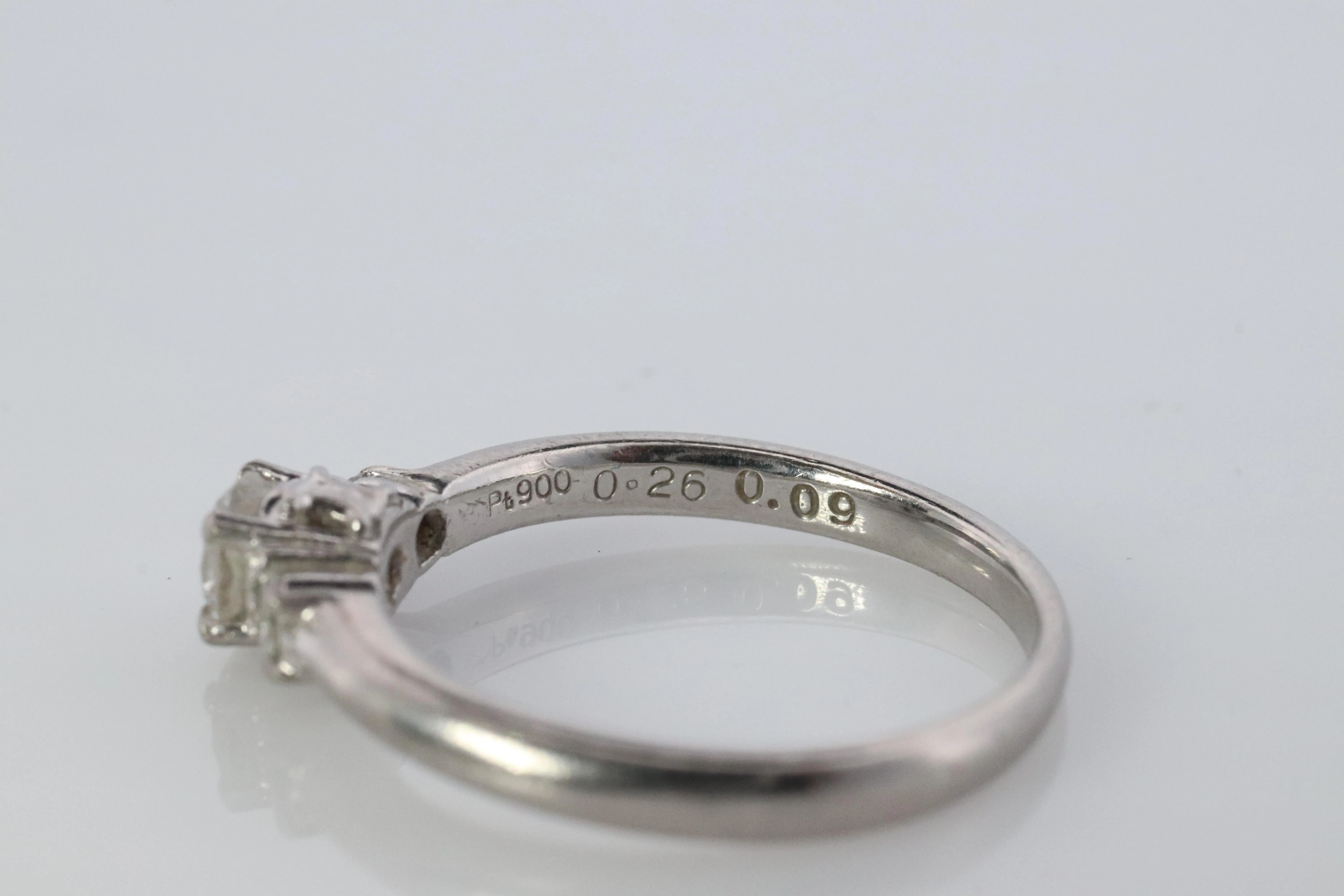 Celine Diamond Ring. Diamond Solitaire Engagement Pt900 Platinum band. Certified