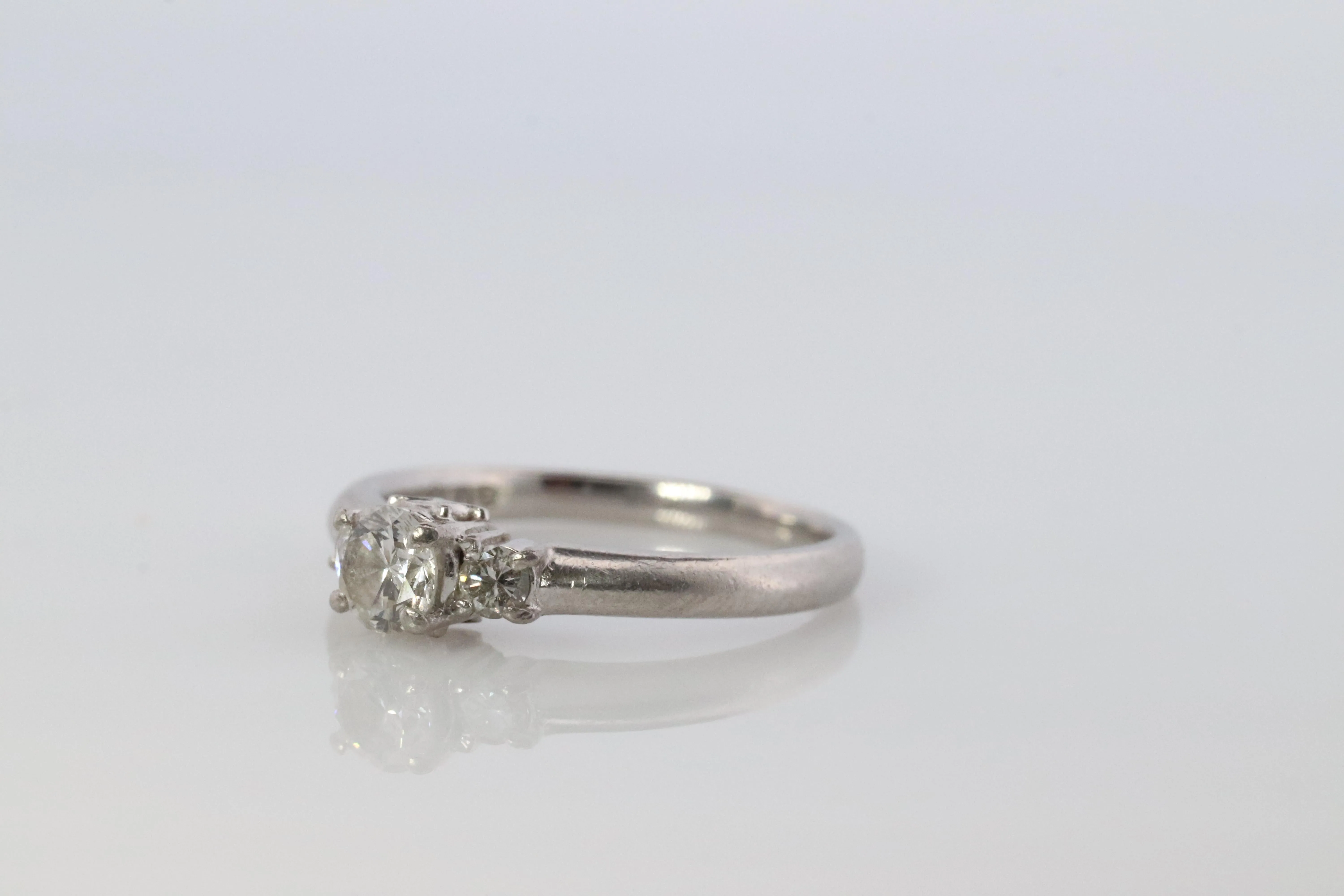 Celine Diamond Ring. Diamond Solitaire Engagement Pt900 Platinum band. Certified