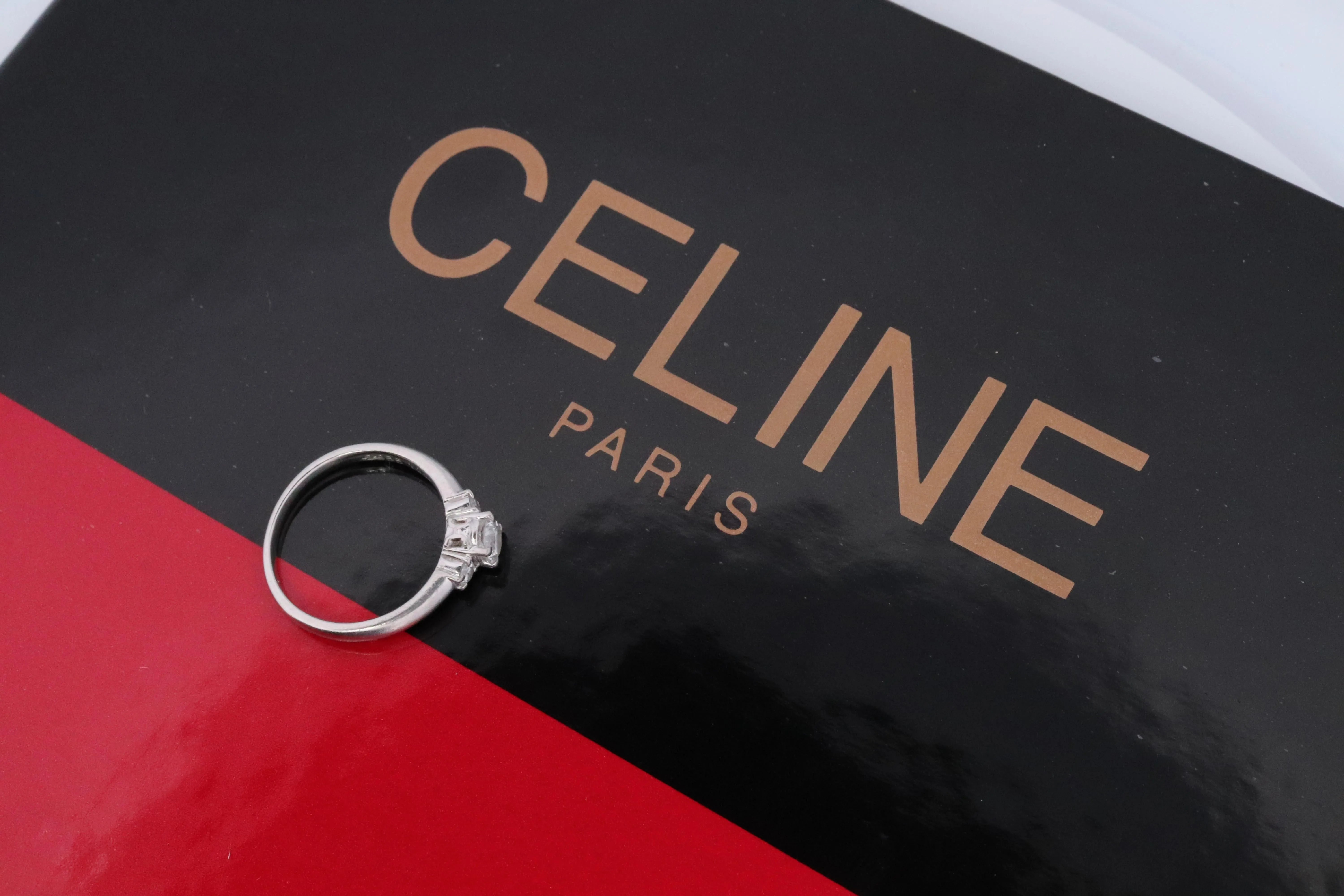 Celine Diamond Ring. Diamond Solitaire Engagement Pt900 Platinum band. Certified