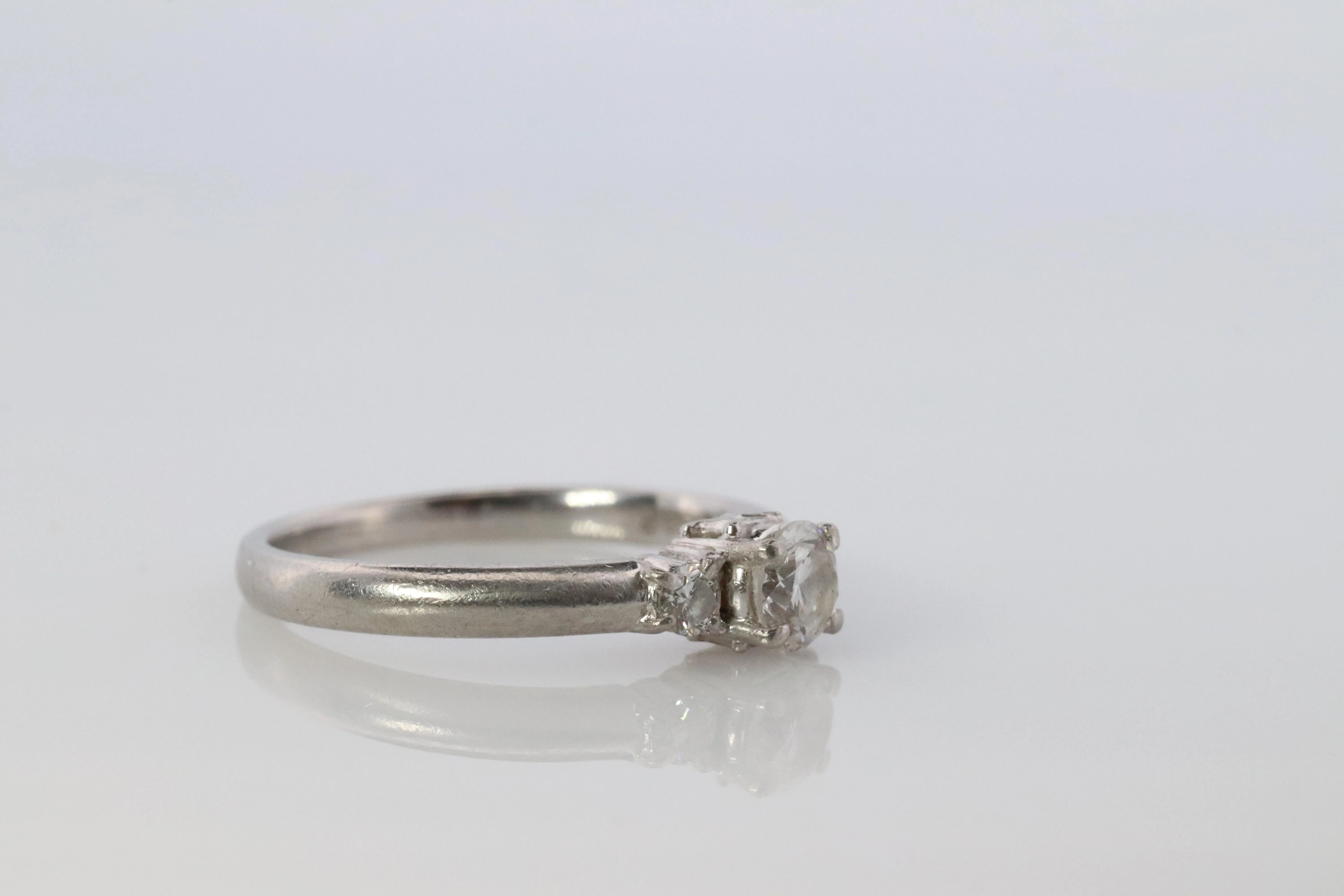 Celine Diamond Ring. Diamond Solitaire Engagement Pt900 Platinum band. Certified