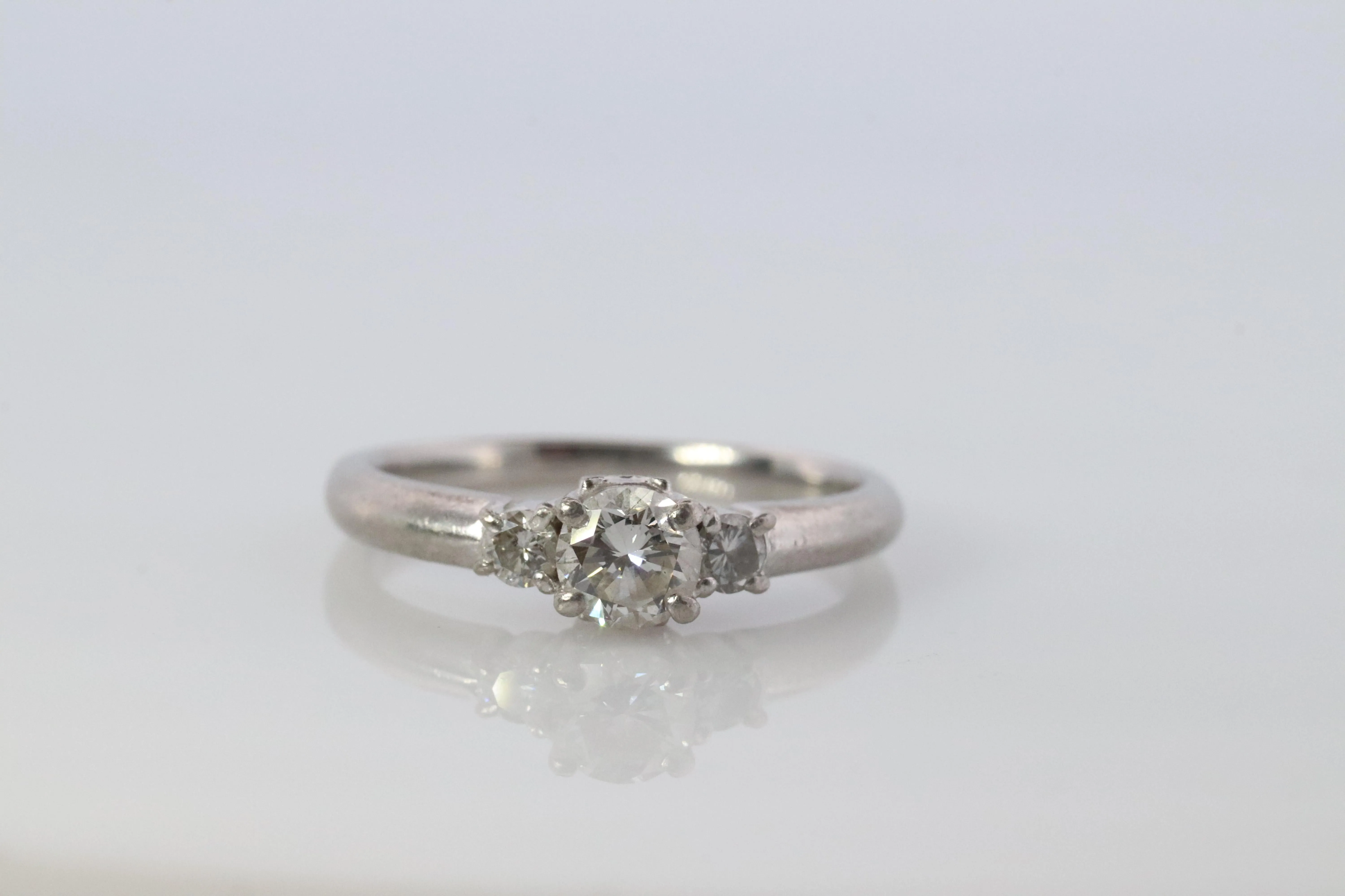 Celine Diamond Ring. Diamond Solitaire Engagement Pt900 Platinum band. Certified