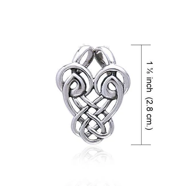Celtic Dancing Birds Knotwork Silver Pendant TP3420