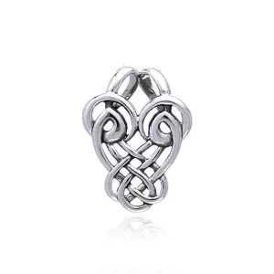Celtic Dancing Birds Knotwork Silver Pendant TP3420