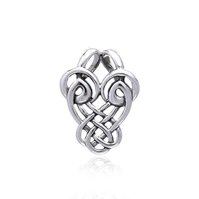 Celtic Dancing Birds Knotwork Silver Pendant TP3420