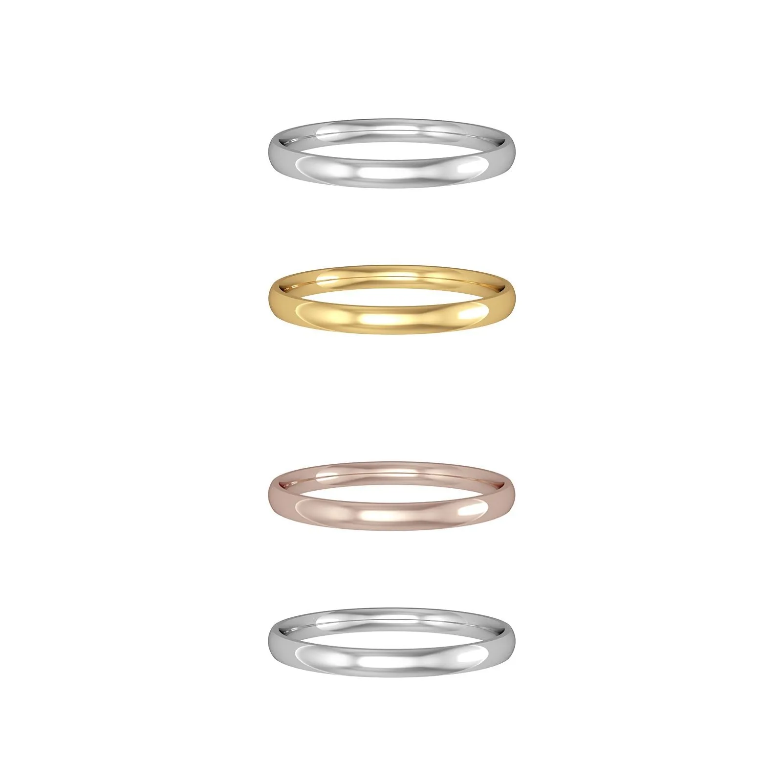 Classic Court Style Wedding Band 2.0mm