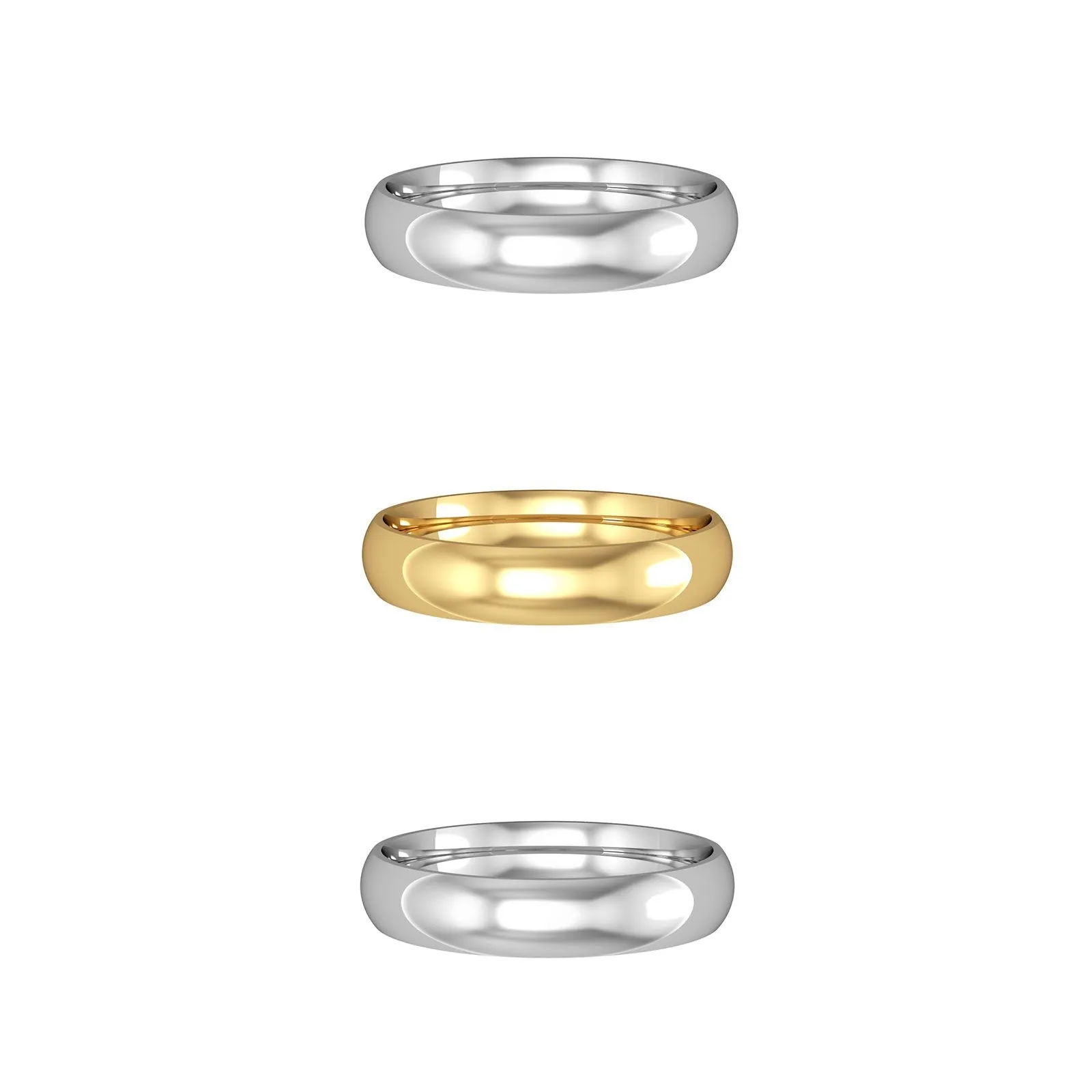 Classic Court Style Wedding Band 4.0mm
