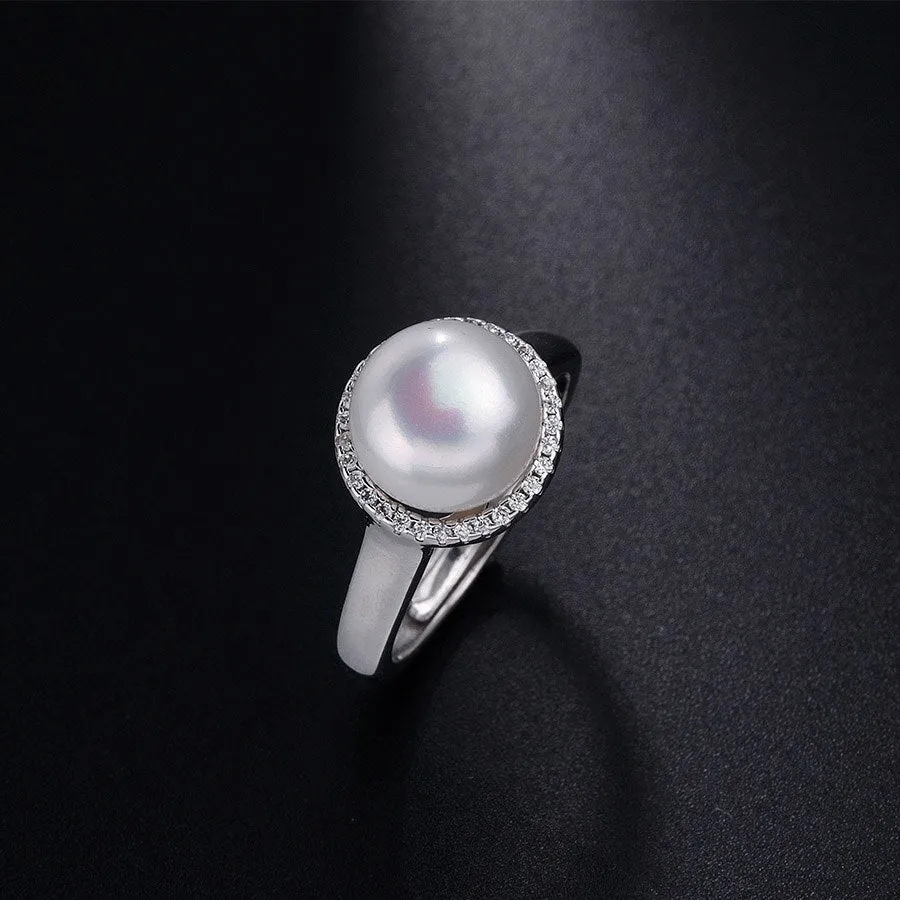 Classic Style Natural Freshwater Pearl Rings For Women