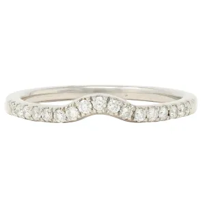 Contemporary Diamond 14 Karat White Gold Contour Wedding Band Ring